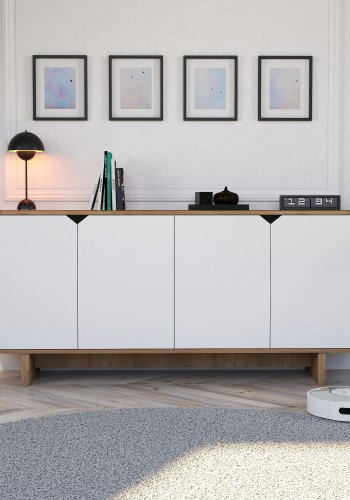 NORDV�RK Mete - Hvit, Konsoll i eik