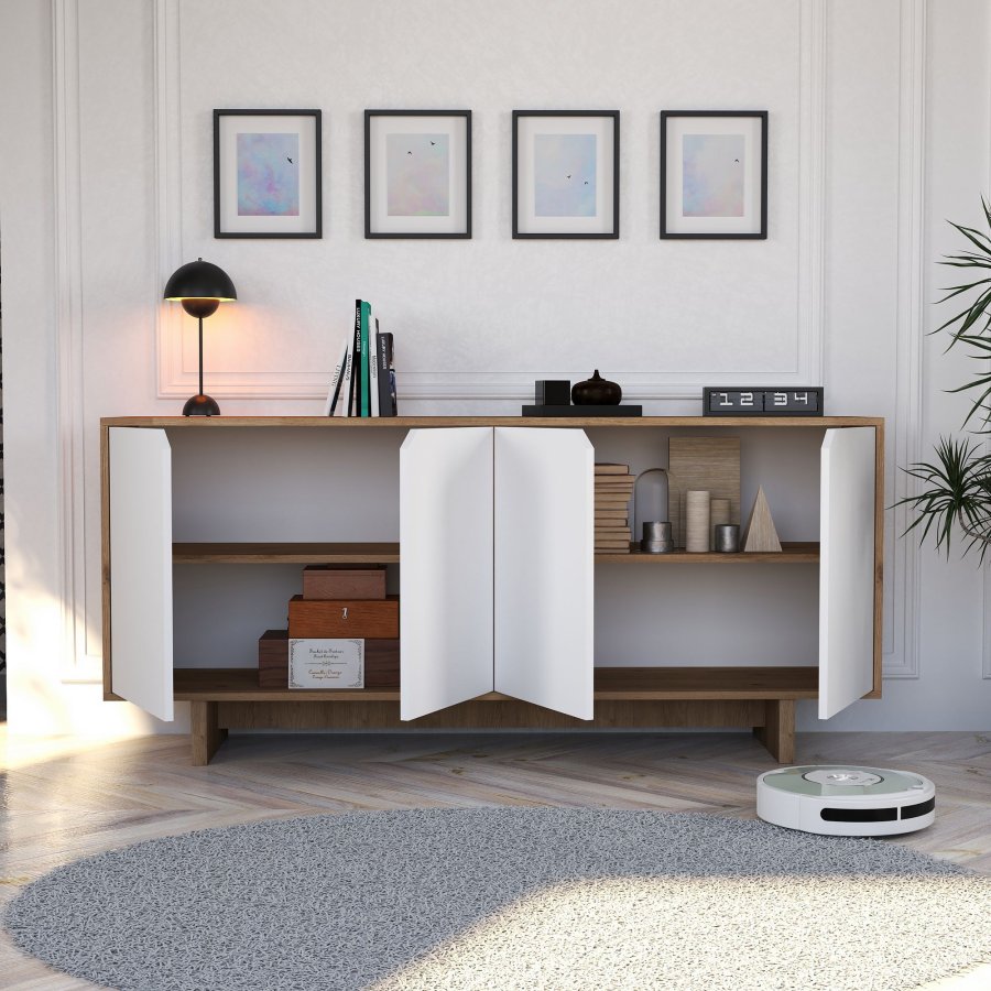 NORDV&Auml;RK Mete - Hvit, Konsoll i eik