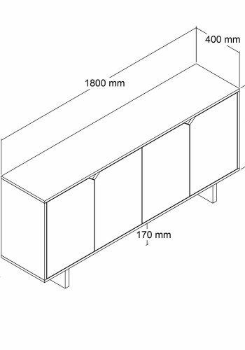 NORDV&Auml;RK Mete - Hvit, Konsoll i eik