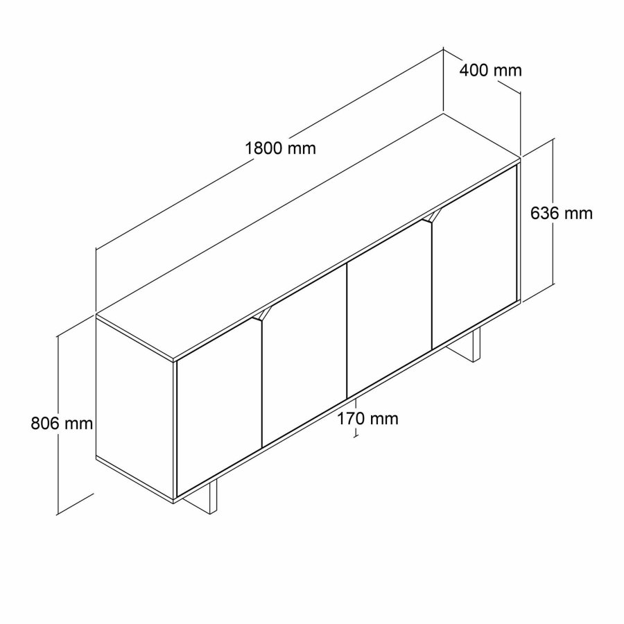 NORDV&Auml;RK Mete - Hvit, Konsoll i eik