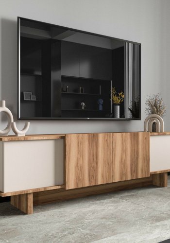 FUNZI LIVING Diana - Beige, TV-b�nk i valn�t