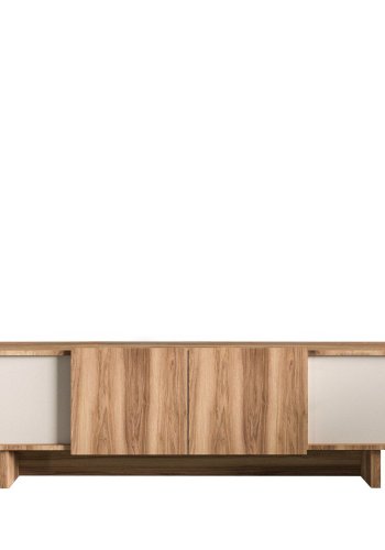 FUNZI LIVING Diana - Beige, TV-b&auml;nk i valn&ouml;t