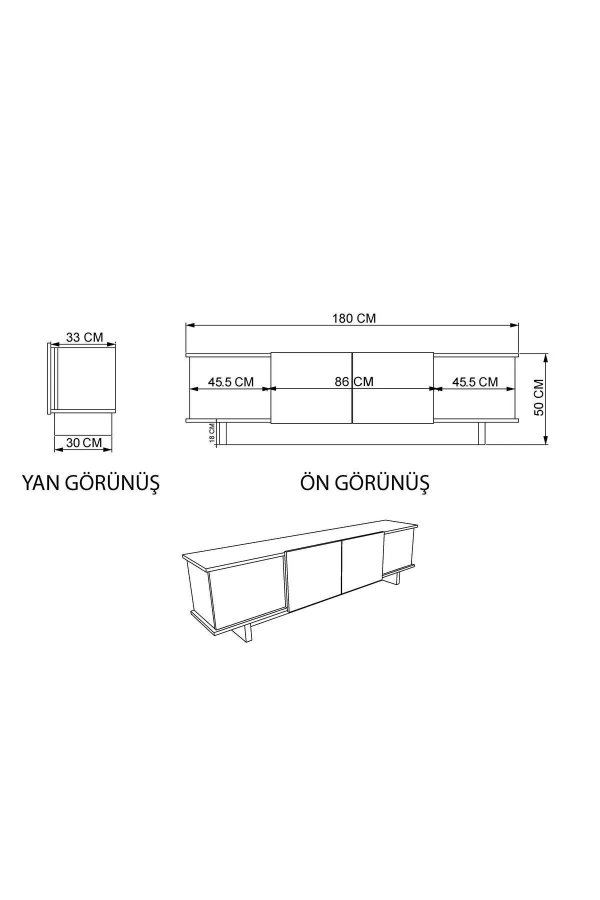 FUNZI LIVING Diana - Beige, TV-b&auml;nk i valn&ouml;t