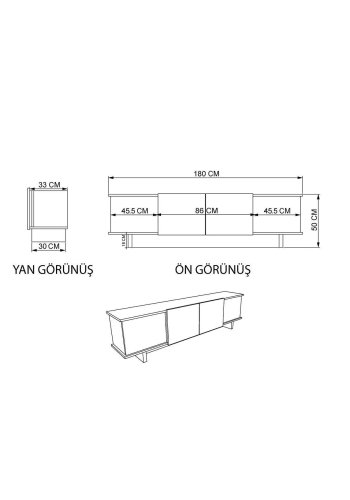 FUNZI LIVING Diana - Antracit, Valn&ouml;t TV-bord