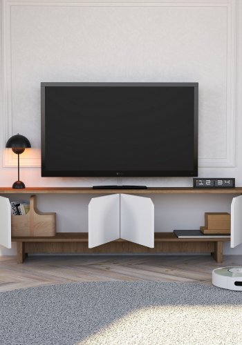 FUNZI LIVING Mete - Ek, Vit TV-b�nk