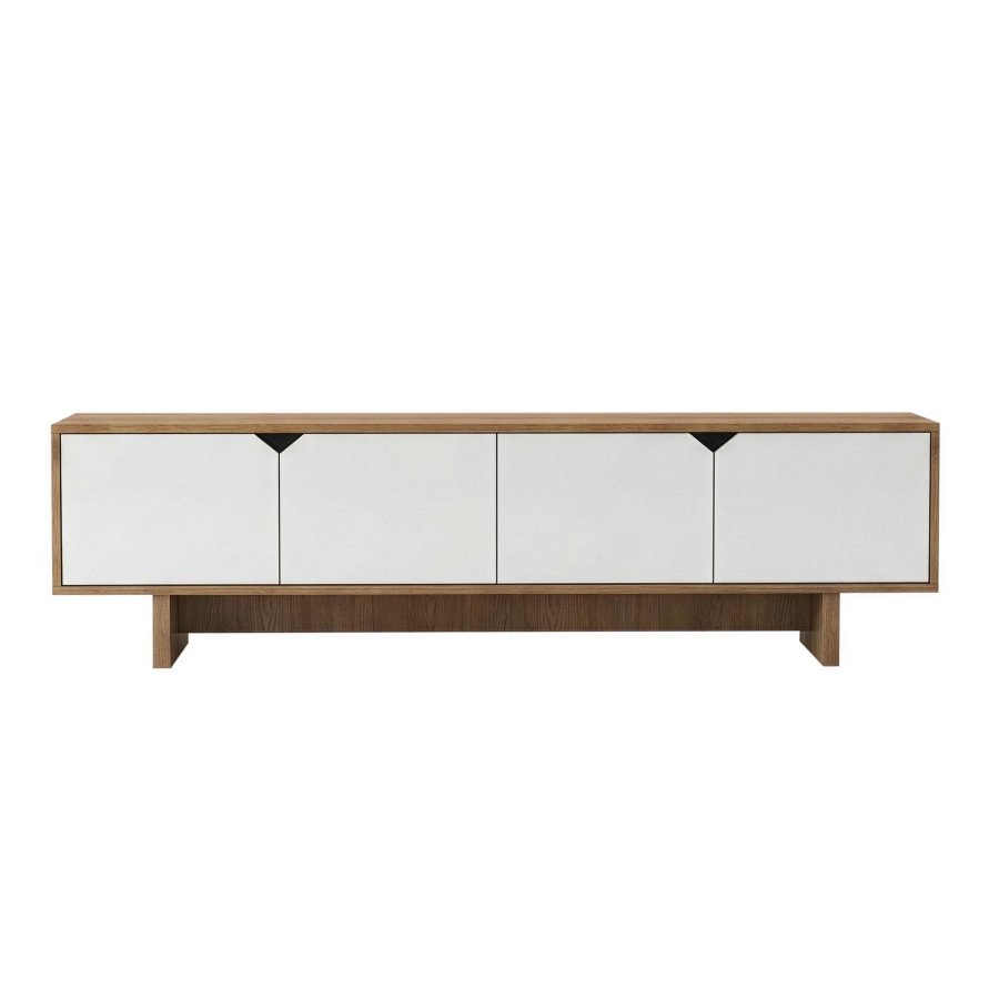 FUNZI LIVING Mete - Ek, Vit TV-b&auml;nk