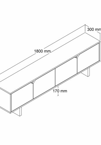 FUNZI LIVING Mete - Ek, Vit TV-b&auml;nk