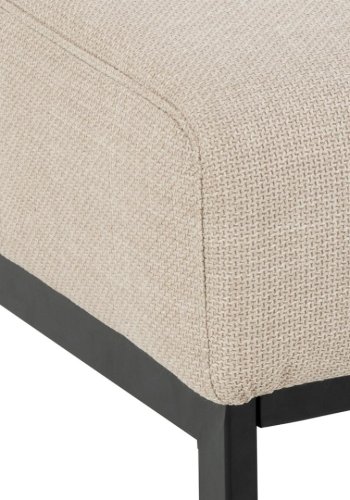 ACT NORDIC Caix krakk, med vertikale smmer, rektangulrt - beige stoff og sort stl (100x61)