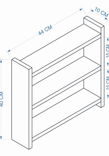 NORDVRK Cosmic kjkkenhylle, med 3 hyller - hvit melamin
