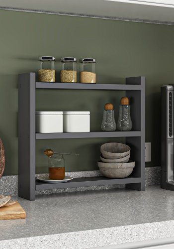 NORDVRK Cosmic kjkkenhylle, med 3 hyller - antrasittgr melamin