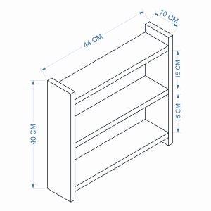 NORDVÄRK Cosmic kkkenhylde, m. 3 hylder - antracitgr melamin