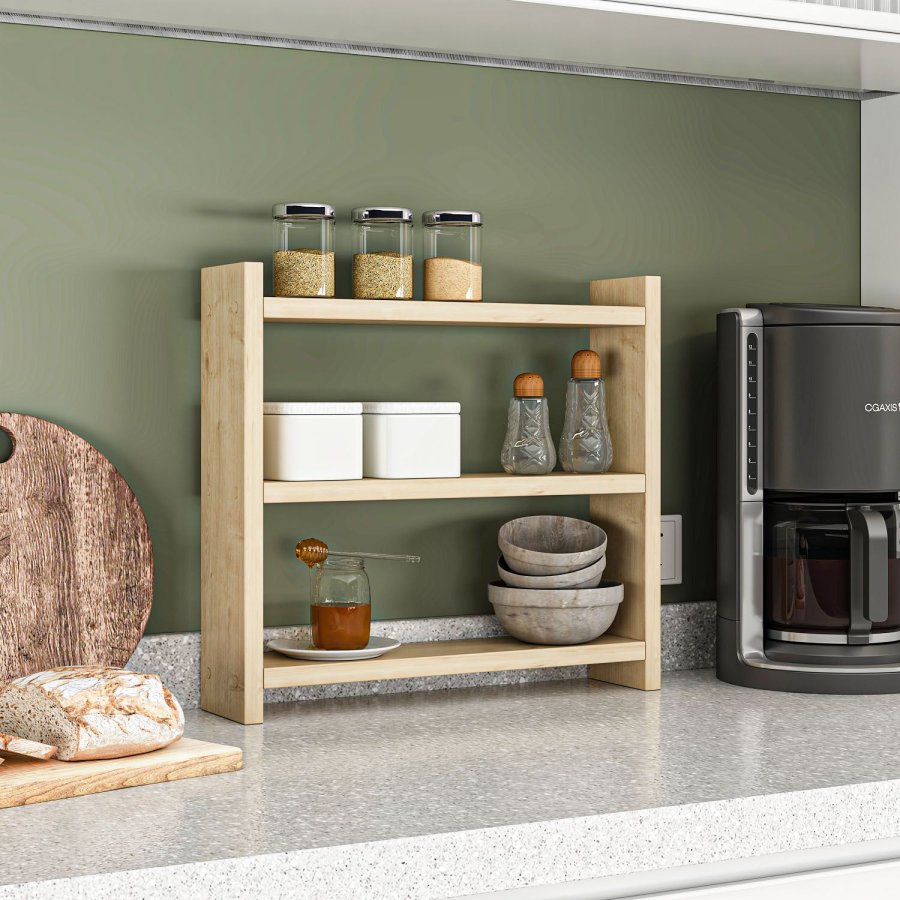 NORDVRK Cosmic kjkkenhylle, med 3 hyller - Safir melamin