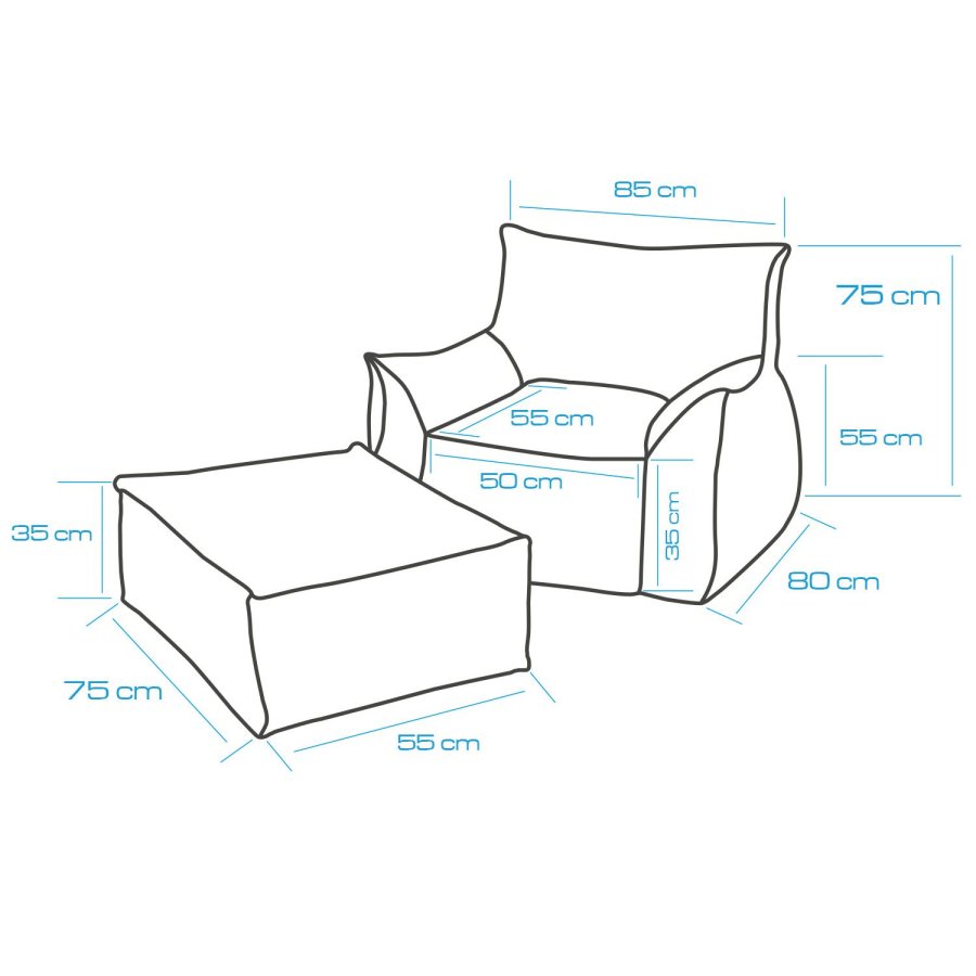 NORDVRK Notre Set - Beige 1-seters sofa