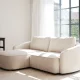 ROWICO Norris soffa 3-sits sch�slong L ljusbeige tyg Anna #2 (c3)
