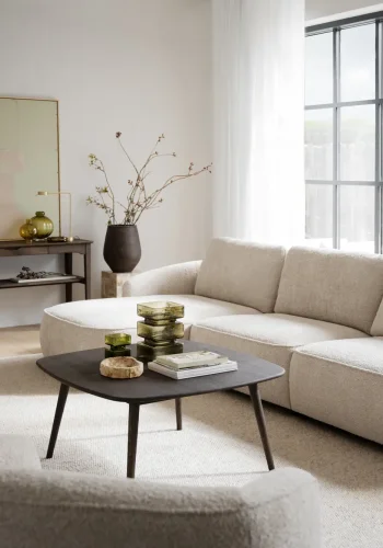 ROWICO Norris soffa 4-sits sch�slong L ljusbeige tyg Anna #2 (c3)