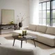 ROWICO Norris soffa 4-sits sch�slong L ljusbeige tyg Anna #2 (c3)