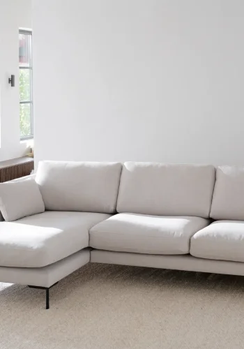 ROWICO Corwin soffa 3,5 sits sch�slong L ljusbeige tyg Rita #1 (c2)