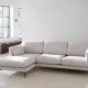 ROWICO Corwin soffa 3,5 sits sch�slong L ljusbeige tyg Rita #1 (c2)