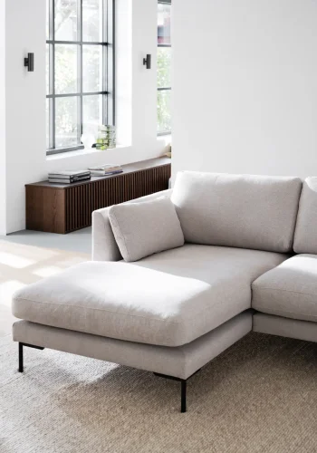 ROWICO Corwin soffa 3,5 sits sch�slong L ljusbeige tyg Rita #1 (c2)