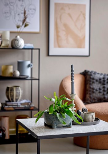 BLOOMINGVILLE Adiva Kissen, Grau, Baumwolle, B: 45cm, L: 45cm