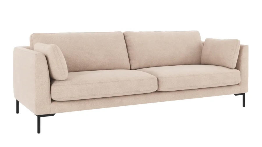 ROWICO Corwin soffa 3-sits ljusbeige tyg Rita #1 (c2)