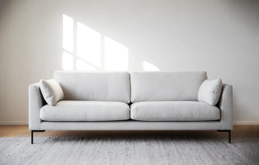 ROWICO Corwin soffa 3-sits ljusbeige tyg Rita #1 (c2)