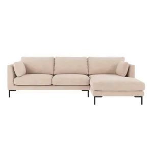 ROWICO Corwin soffa 3,5 sits sch�slong R ljusbeige tyg Rita #1 (c2)