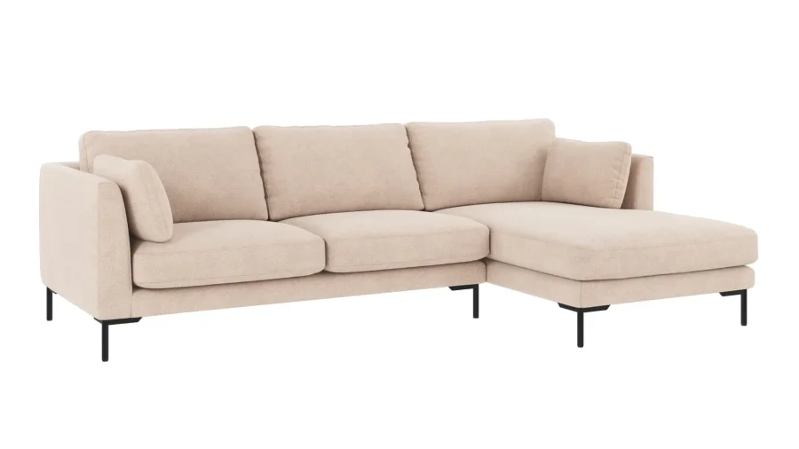 ROWICO Corwin soffa 3,5 sits sch�slong R ljusbeige tyg Rita #1 (c2)