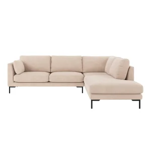 ROWICO Corwin h�rnsoffa 2,5+2,5-sits �ppen �nde R ljusbeige tyg Rita #1 (c2)
