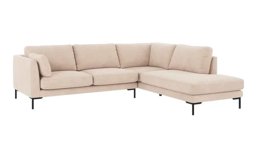 ROWICO Corwin h�rnsoffa 2,5+2,5-sits �ppen �nde R ljusbeige tyg Rita #1 (c2)