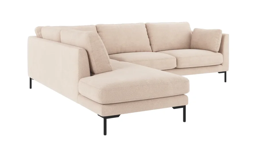 ROWICO Corwin h�rnsoffa 2,5+2,5-sits �ppen �nde L ljusbeige tyg Rita #1 (c2)
