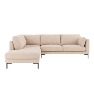 ROWICO Corwin h�rnsoffa 2,5+2,5-sits �ppen �nde L ljusbeige tyg Rita #1 (c2)