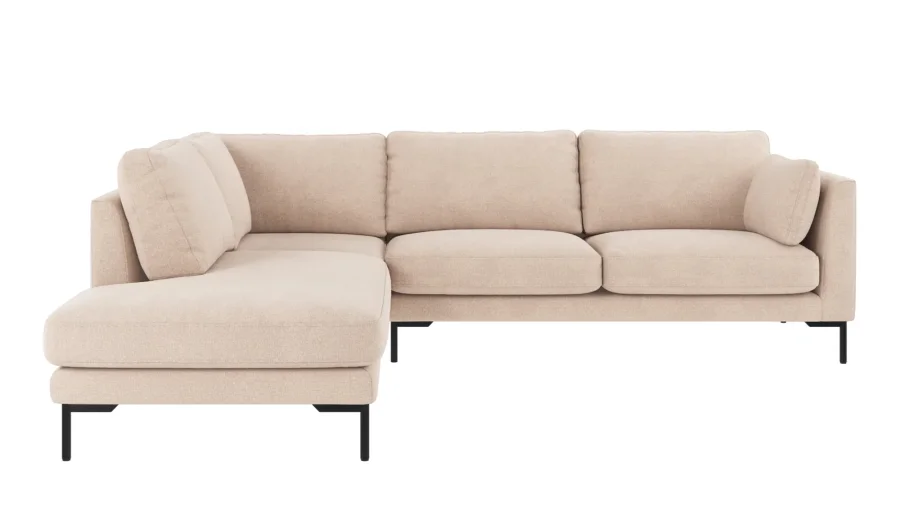 ROWICO Corwin h�rnsoffa 2,5+2,5-sits �ppen �nde L ljusbeige tyg Rita #1 (c2)