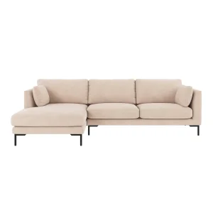 ROWICO Corwin soffa 3,5 sits sch�slong L ljusbeige tyg Rita #1 (c2)