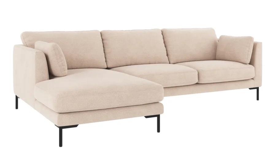 ROWICO Corwin soffa 3,5 sits sch�slong L ljusbeige tyg Rita #1 (c2)