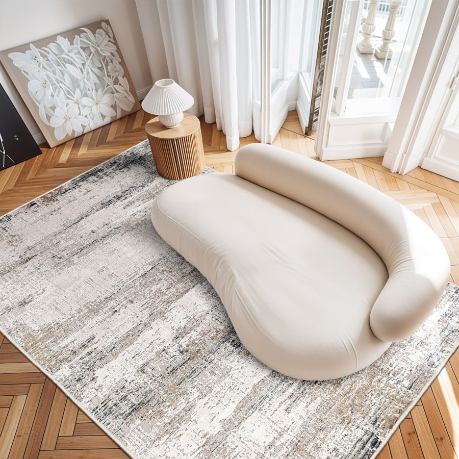 TEPPI EEXFAB446 gulvtppe, m. mnster, rektangulr - multifarvet polyester (160x230)