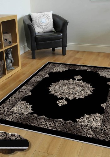 TEPPI EEXFAB649 gulvtppe, m. mnster, rektangulr - multifarvet polyester (120x180)