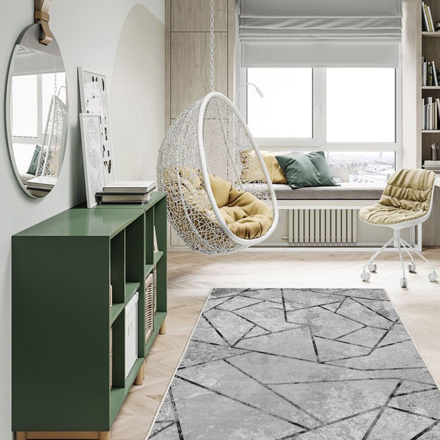 TEPPI EEXFAB825 Hall gulvtppe, m. mnster, rektangulr - multifarvet polyester (100x200)