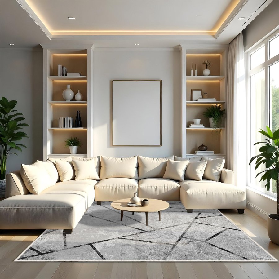 TEPPI EEXFAB825 Hall gulvtppe, m. mnster, rektangulr - multifarvet polyester (100x200)