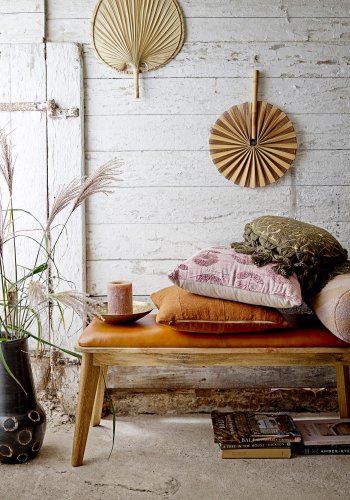 BLOOMINGVILLE Sofia pute, lilla, bomull B: 50 cm, L: 50 cm