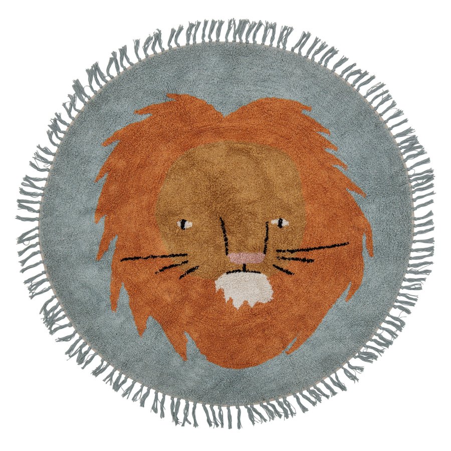 BLOOMINGVILLE MINI Leroy Teppich, Blau, Baumwolle D: 130cm