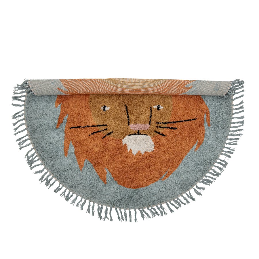 BLOOMINGVILLE MINI Leroy Teppich, Blau, Baumwolle D: 130cm