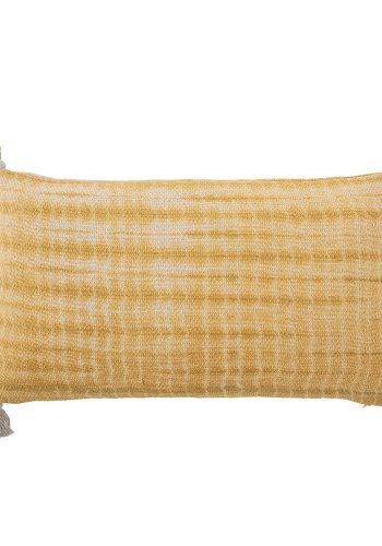 BLOOMINGVILLE Decia Kissen, Gelb, recycelte Baumwolle B: 85 cm, L: 50cm