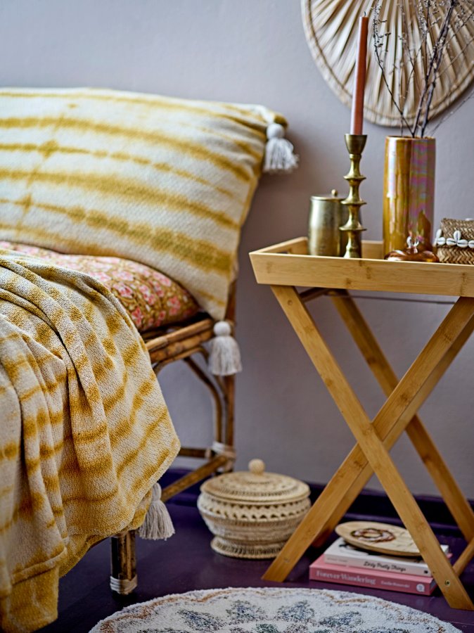 BLOOMINGVILLE Decia Kissen, Gelb, recycelte Baumwolle B: 85 cm, L: 50cm