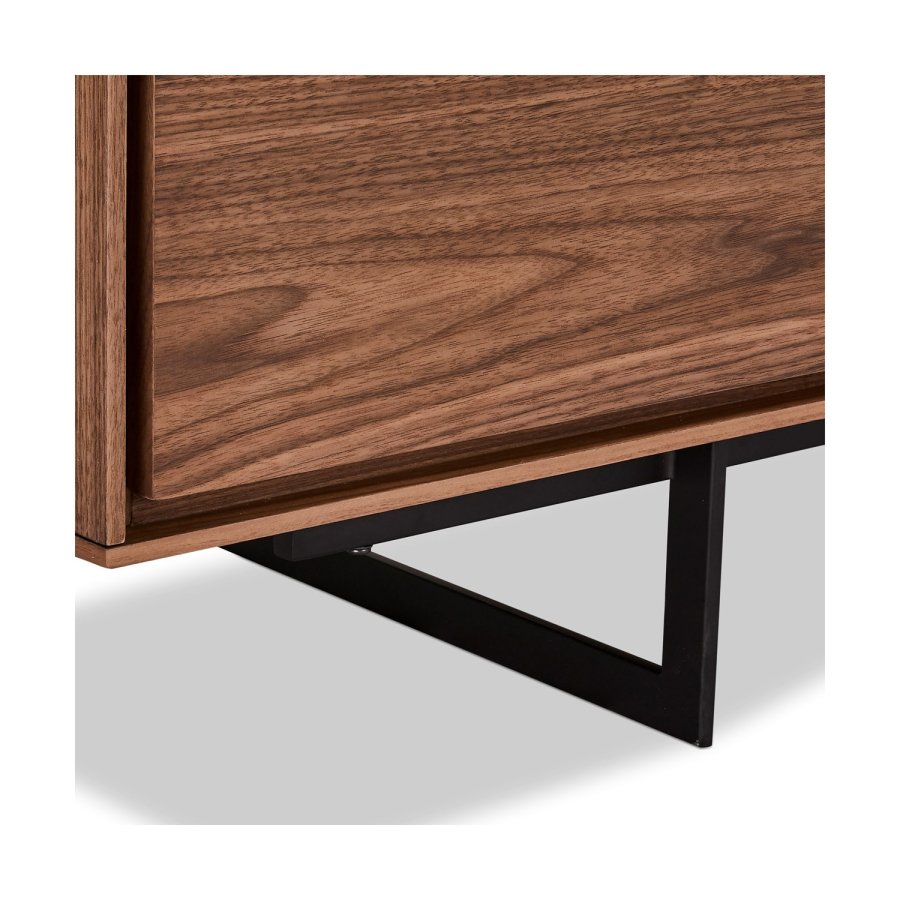 Tokyo liten skjenk, m. 3 drer og 3 skuffer - brun valntt (155x45)