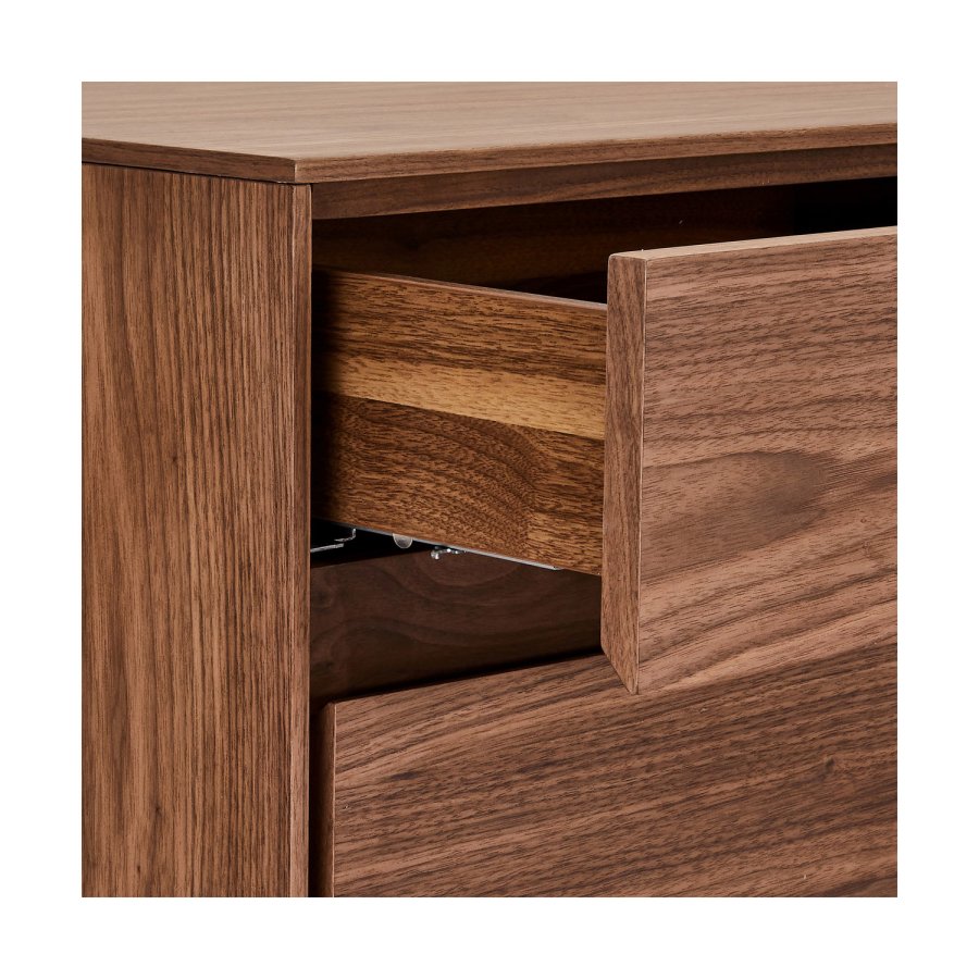 Tokyo liten skjenk, m. 3 drer og 3 skuffer - brun valntt (155x45)