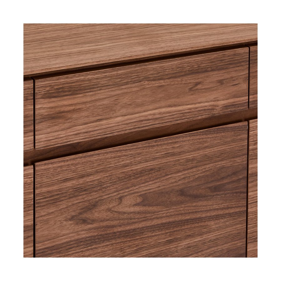 Tokyo liten skjenk, m. 3 drer og 3 skuffer - brun valntt (155x45)