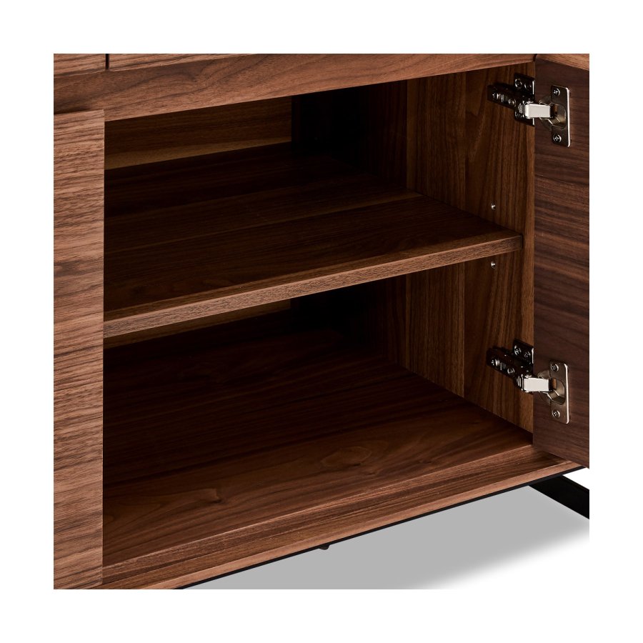 Tokyo liten skjenk, m. 3 drer og 3 skuffer - brun valntt (155x45)