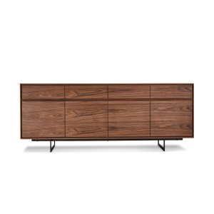 Tokyo Stor Sknk, med 4 Luckor och 4 Ldor - Brun Valnt (205 x 45 cm)