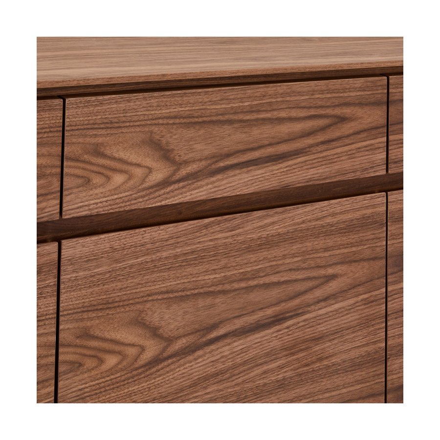 Tokyo Stor skjenk, med 4 drer og 4 skuffer - brun valntt (205x45)